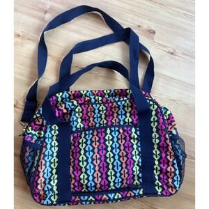 Thirty One All In Tote Carry-On Travel Gym Overnight Bag Rainbow Stripe